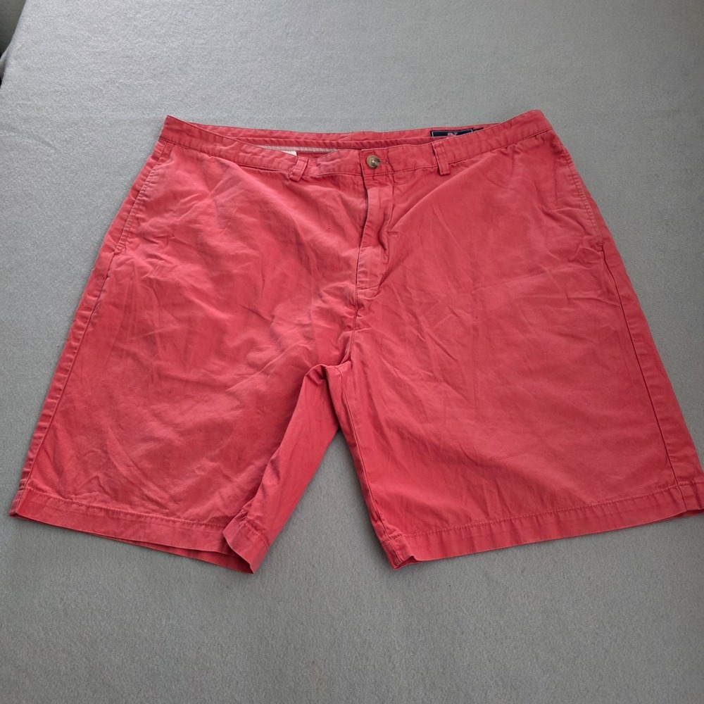 Vineyard Vines Men 42 Club Short Red Coral Cotton Chino Casual Preppy Shorts